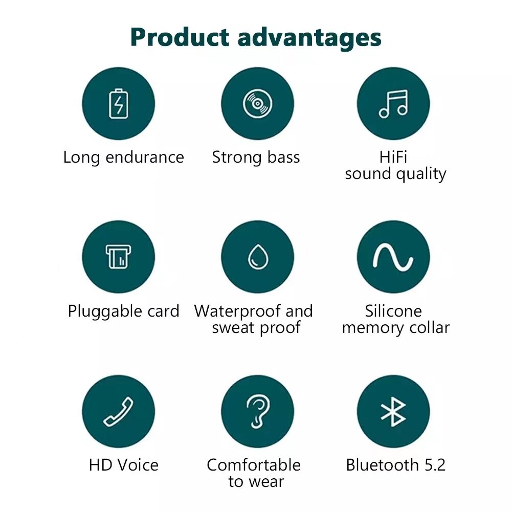 2022 New Bluetooth Headset TWS Wireless 5.0 Earbuds Headphone Noise Cancelling