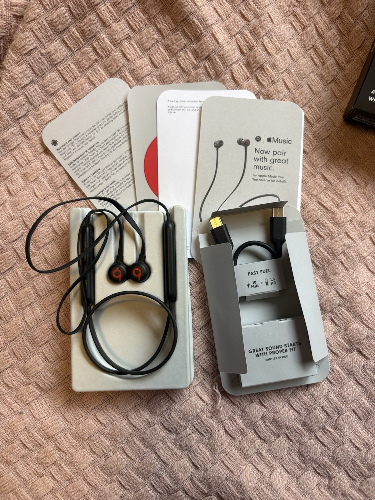Beats by Dr. Dre Black Barely Used New Around Neck Headphones With Box And Cable
