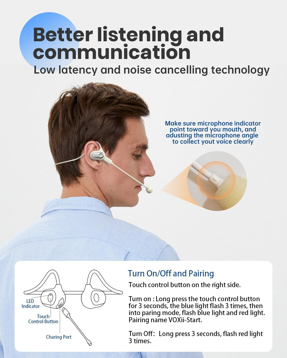Auditory Feedback Wireless Headphones – Brain Training Air Conduction Bluetooth