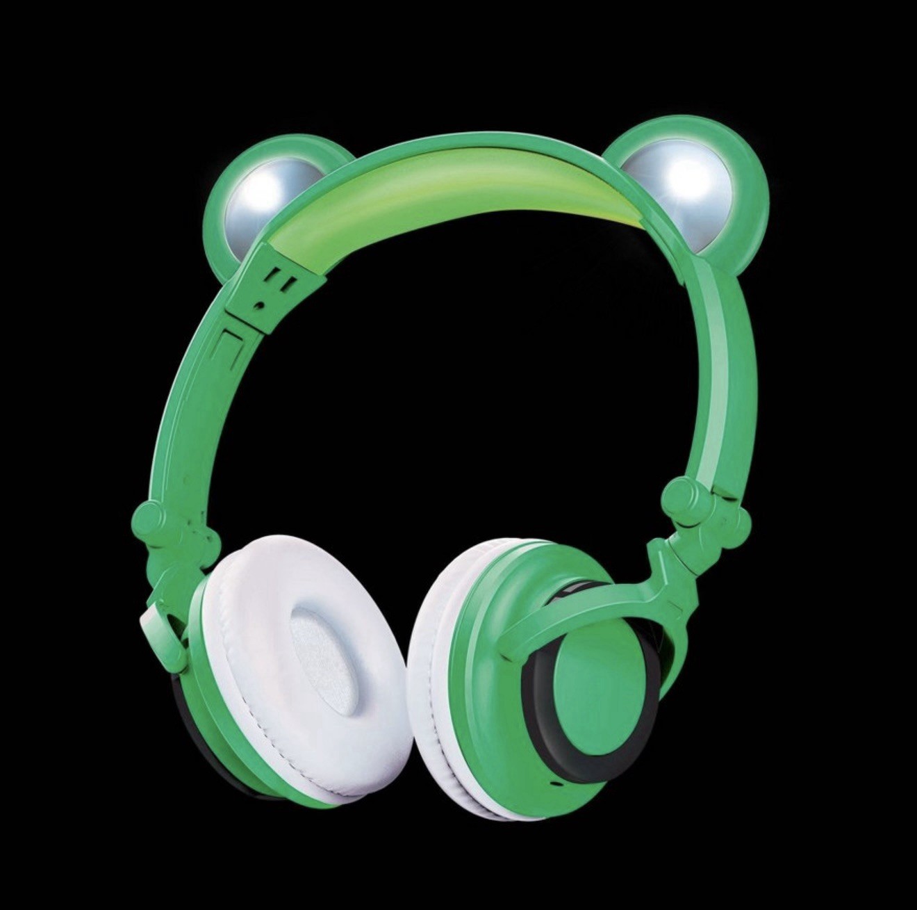 Art + Sound LED Light Up Frog Bluetooth Wireless / Wired Headphones & Microphone