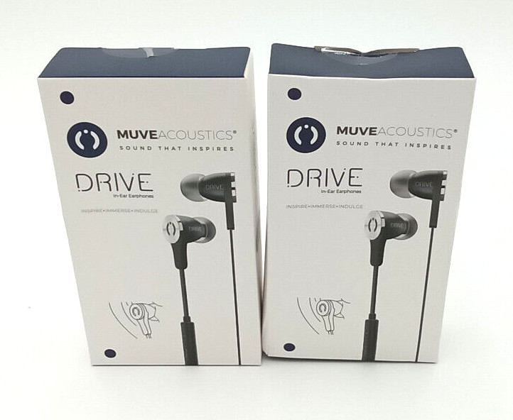 MuveAcoustics Drive Headphones Wired Earbuds with Microphone – Lot of 2