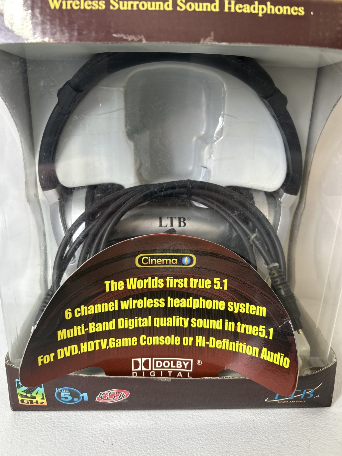 VTG LTB Cinema 1 True Digital 2.4GHz Wireless 5.1 Surround Sound 6 Ch Headphones