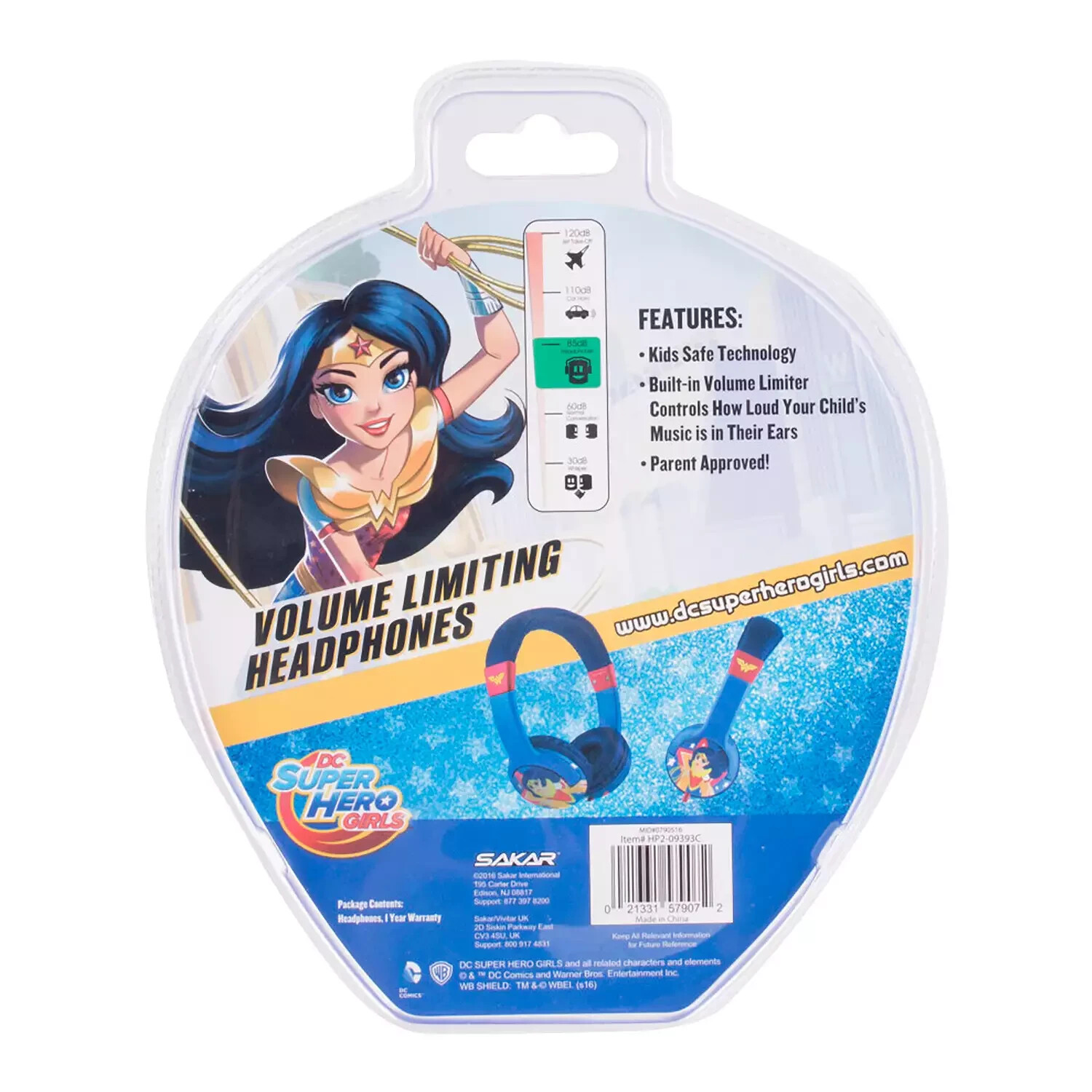DC Super Hero Girls Volume Limiting Headphones- Wonder Women