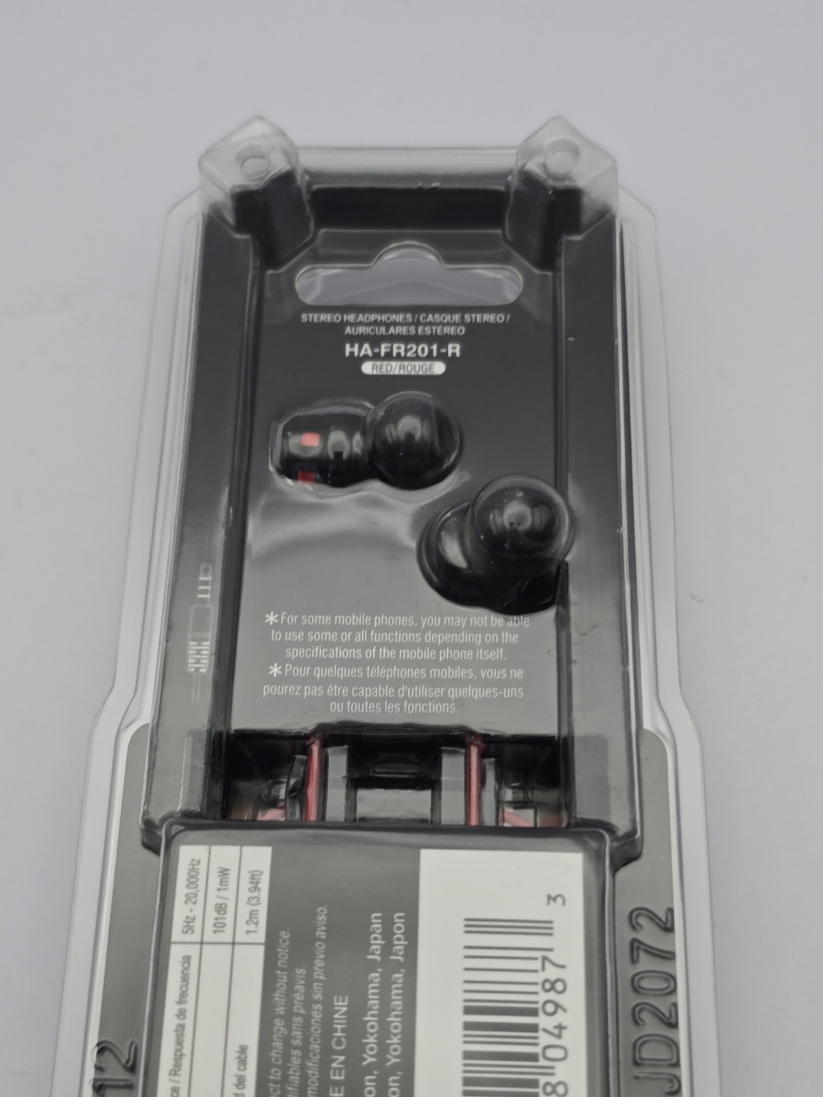 JVC HA-FR201-R XX Xtreme Xplosives InEar Stereo Earbuds w/Mic Remote, New Sealed