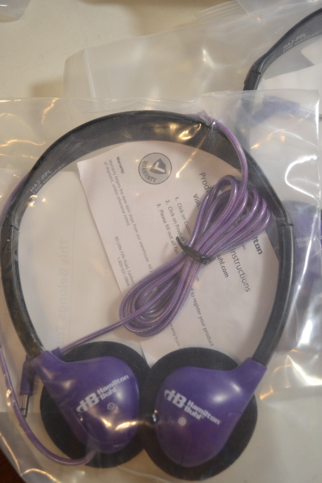 LOT OF 10- Hamilton Buhl Personal On-Ear Stereo Headphone, Purple