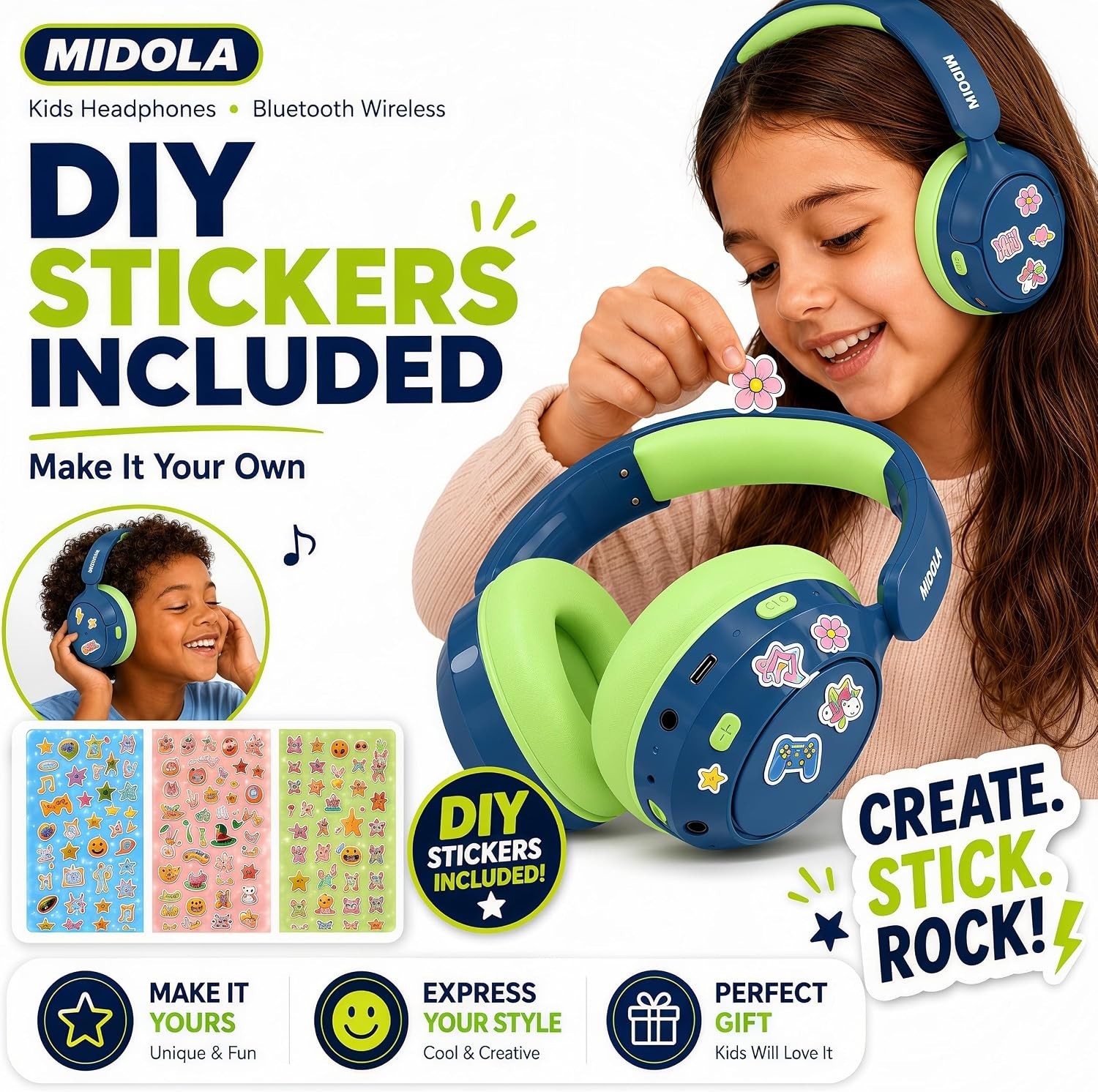 Safe Volume Kids Bluetooth Headphones – Active Noise Cancellation & Lightweight