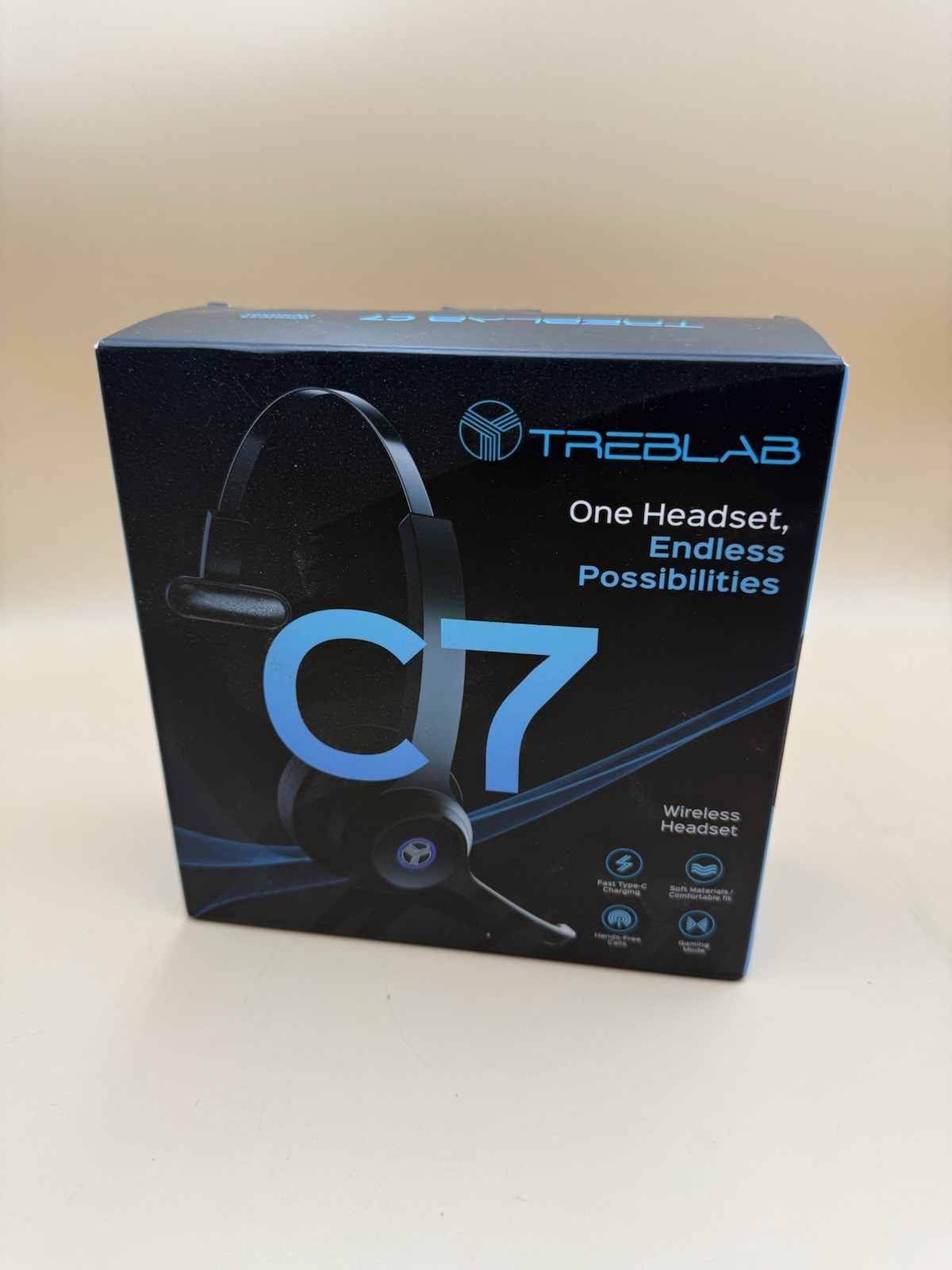 TREBLAB C7 – Single Ear Bluetooth Headset with Mic, 45H Playtime