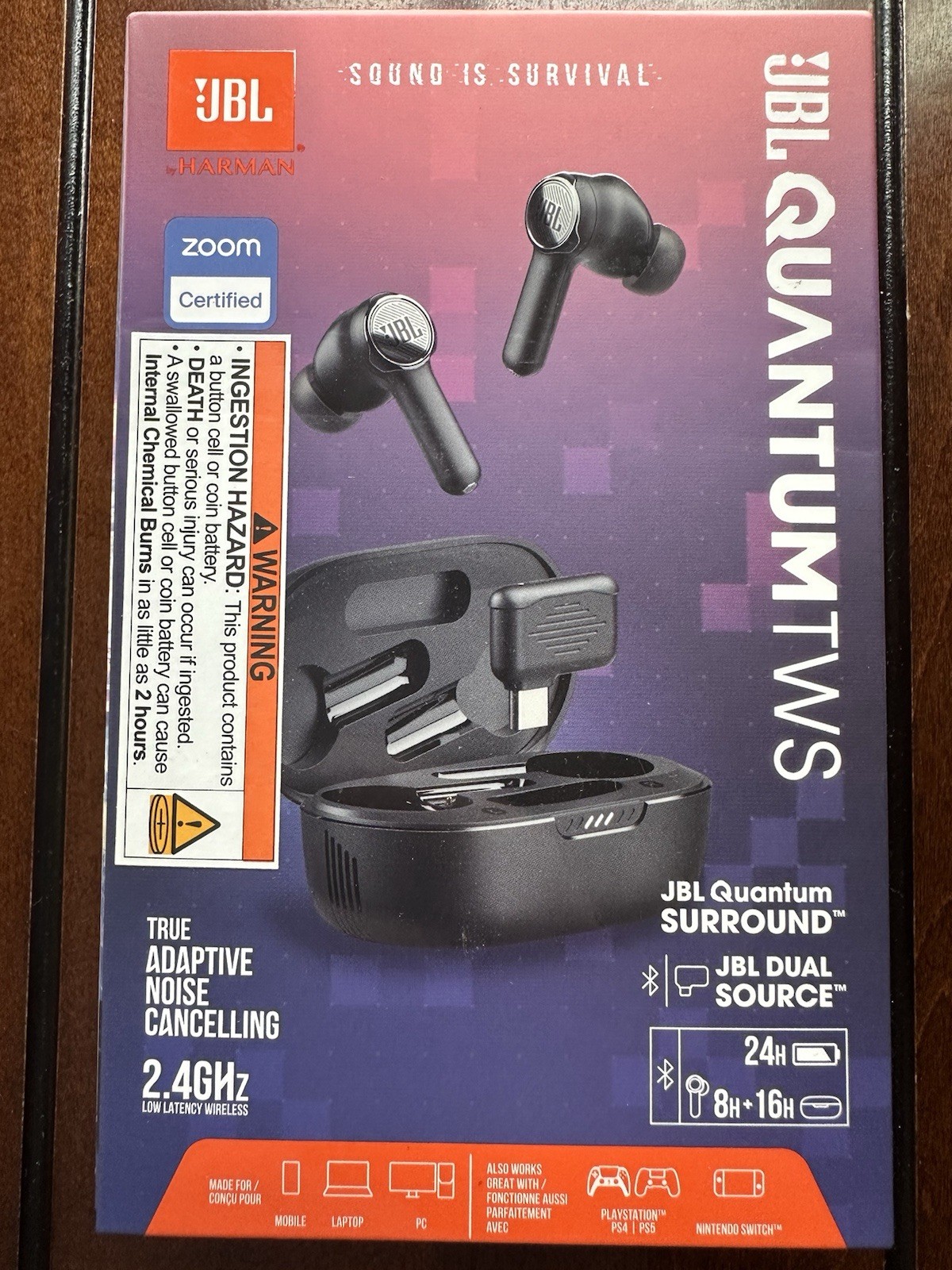 JBL QUANTUM TWS True Wireless in-Ear Gaming Headphones (Black)