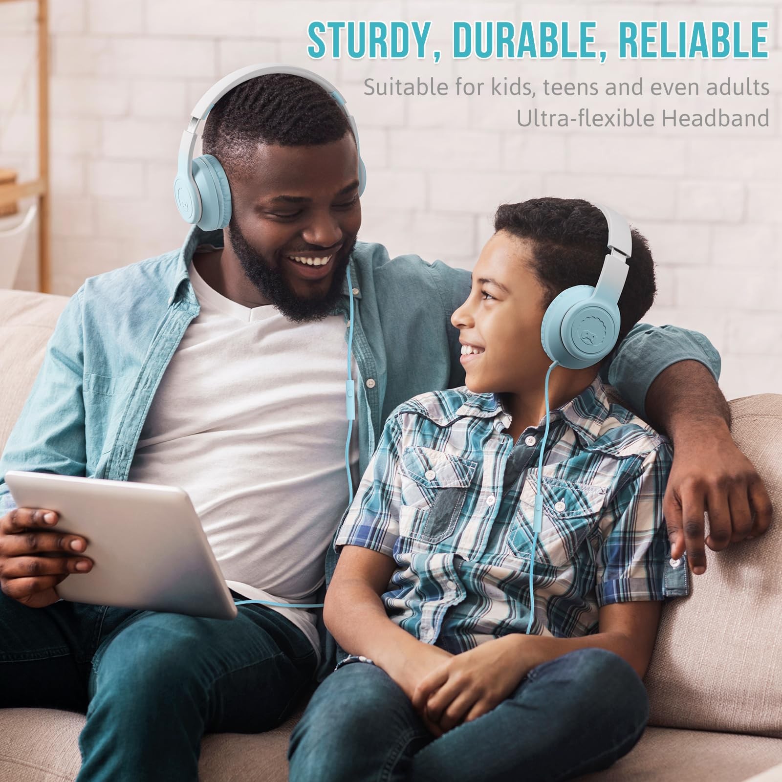 L22 Wired Headphones for Kids Girls Boys Women with Microphone Foldable Stere