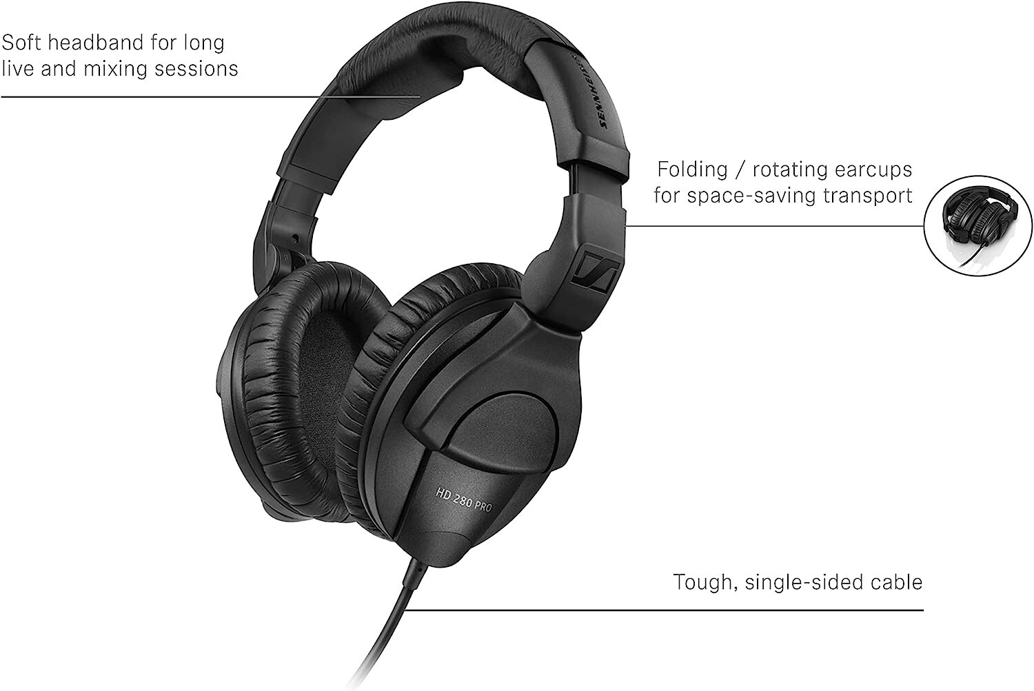 Sennheiser Professional HD 280 PRO Over-Ear Monitoring Headphones NEW