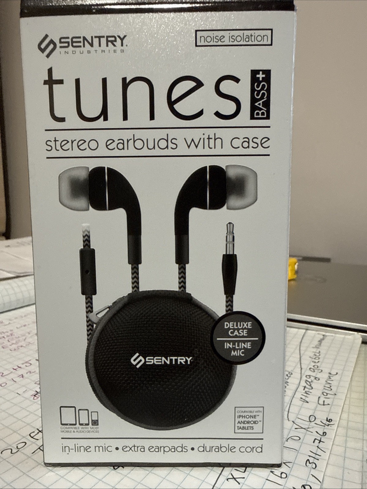 Sentry Tunes Stereo Earbuds 3mm Noise Isolation