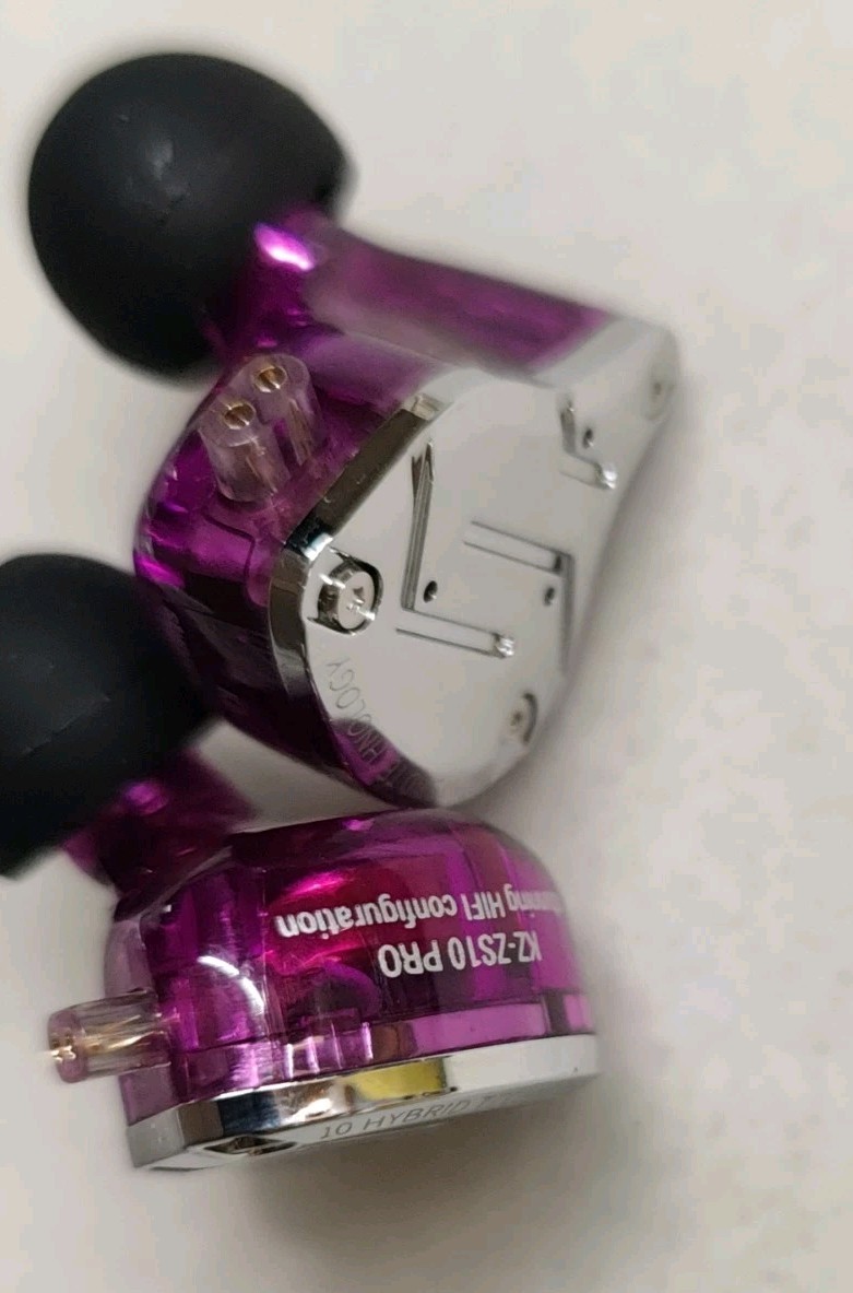 KZ ZS10 Pro, Linsoul 4BA+1DD 5 Driver in-Ear HiFi Earphones with Mic, Purple