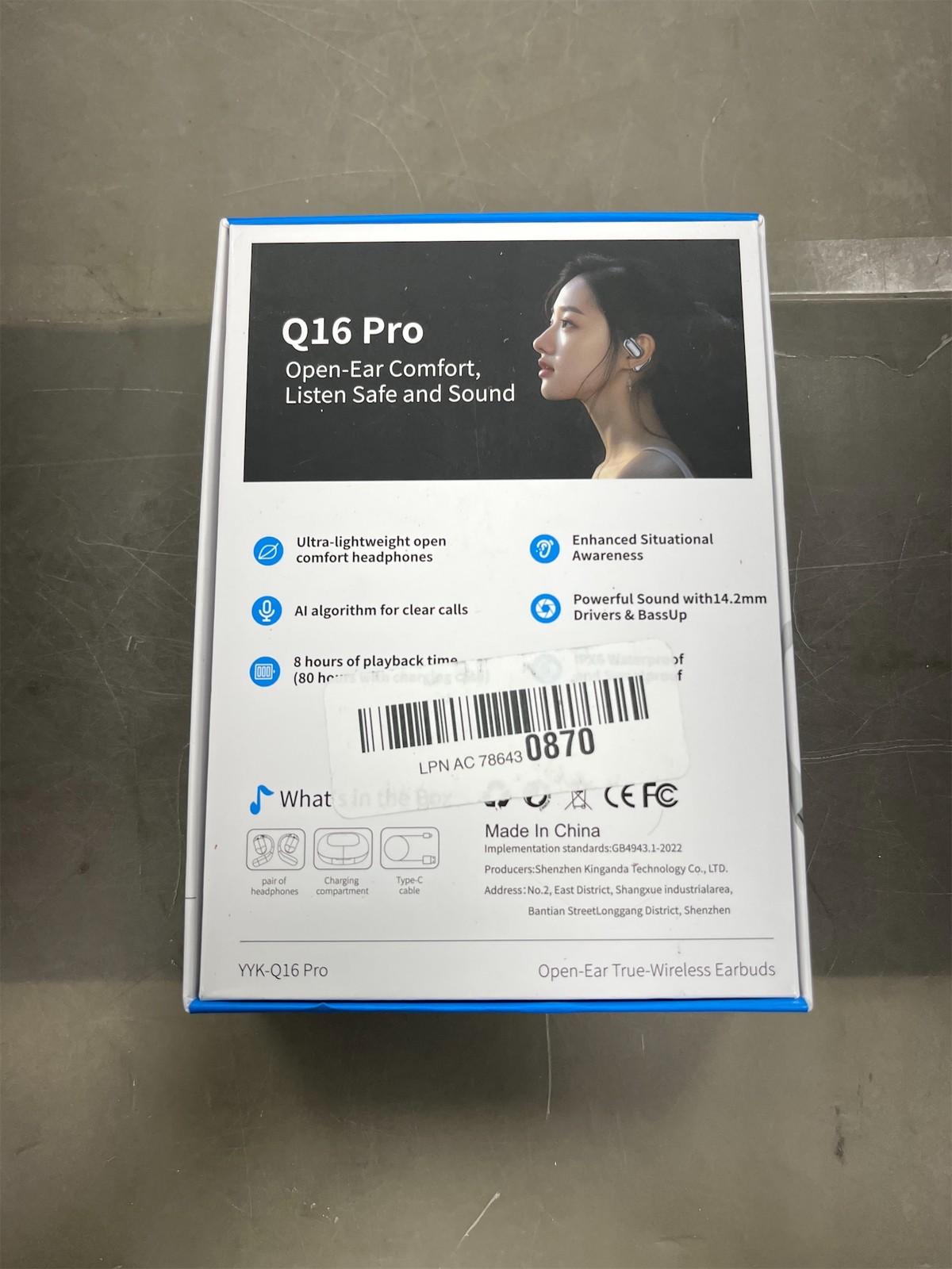 Q16 Pro LCD open-ear wireless earbuds