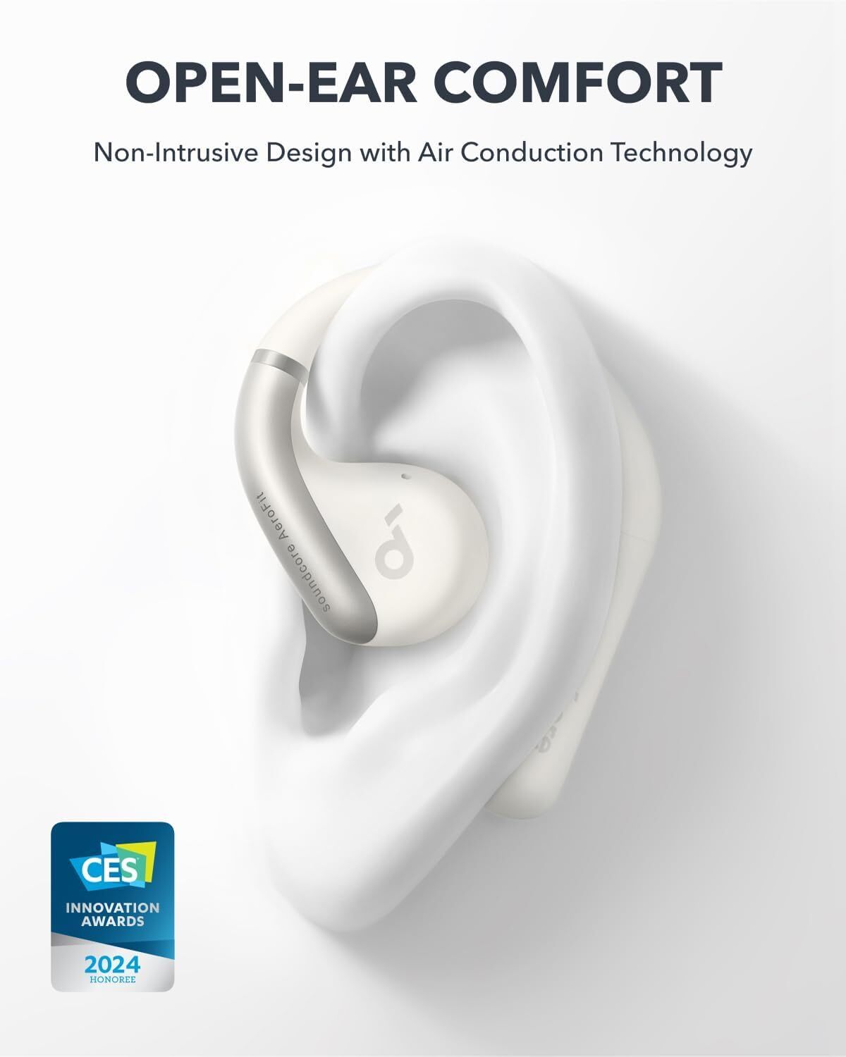 Soundcore AeroFit Open-Ear Headphones Ergonomic Ear Hook Wireless Earbuds|Refurb