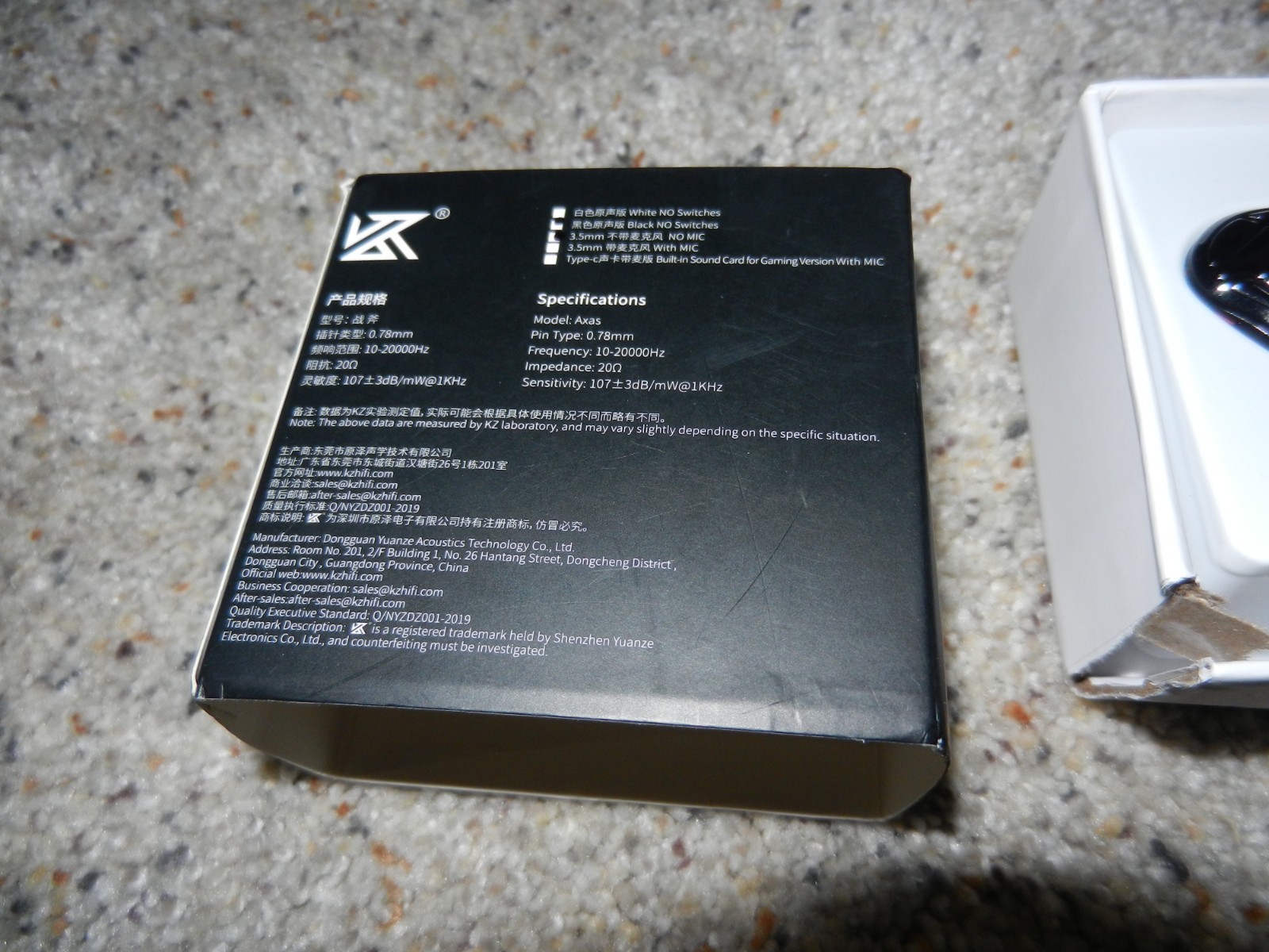 KZ Axas USB-C Gaming Earbuds IEM DSP Noise Isolating Earphones Black