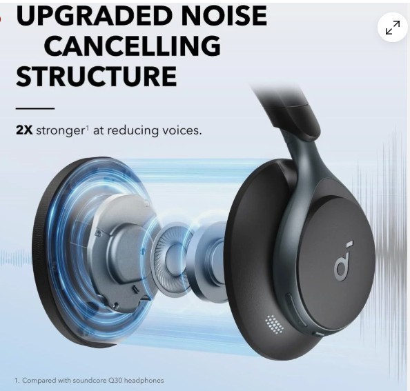 NEW Soundcore Space One Wireless Headphones 2X Stronger Voice Reduction 40H