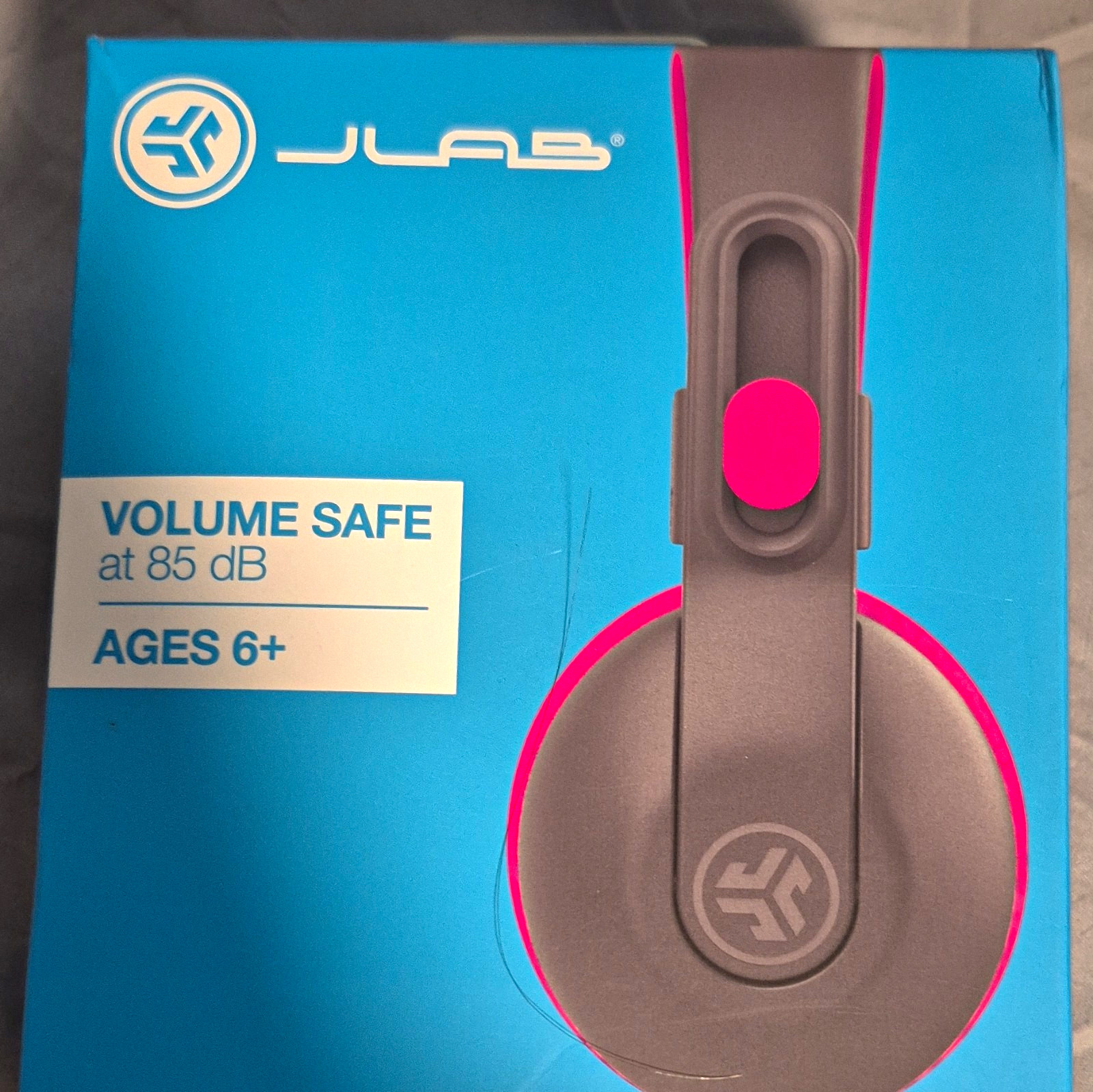 JLab JBuddies Studio Kids On-Ear Wired 85dB Volume Limit Mic Gray/Pink