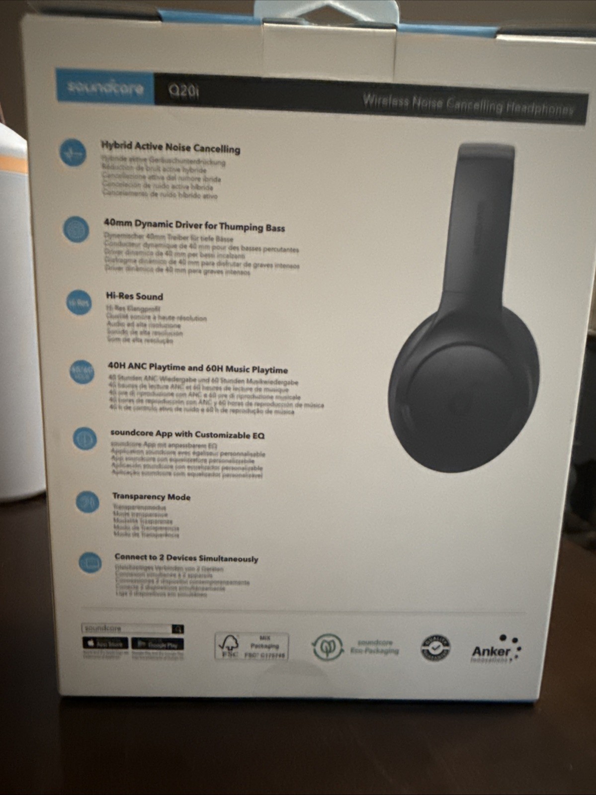 Soundcore by Anker Q20i Hybrid Active Noise Cancelling Headphones, Big Bass