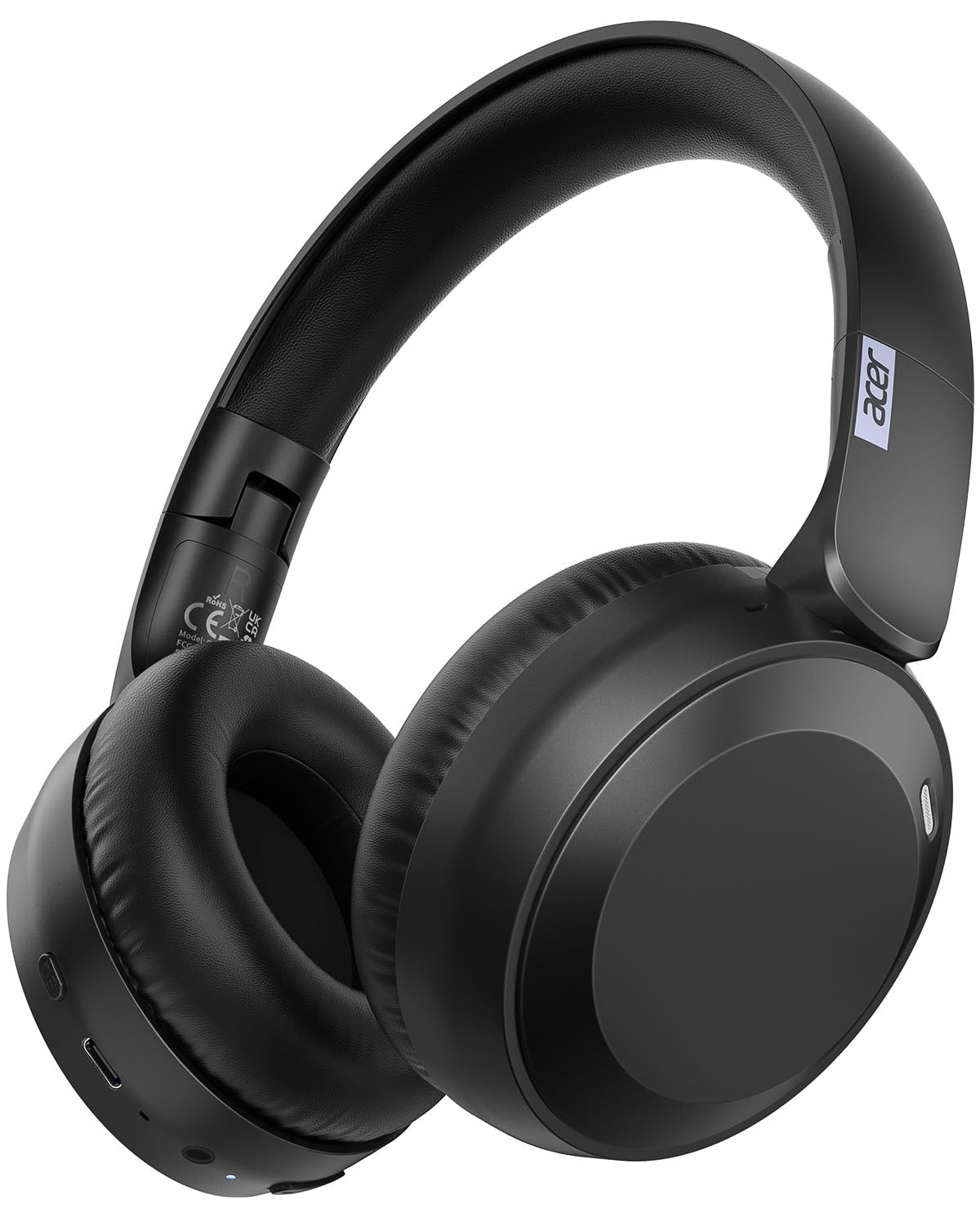 acer Wireless Bluetooth Headphones, 70 Hours Playtime, Foldable OHR205, Black