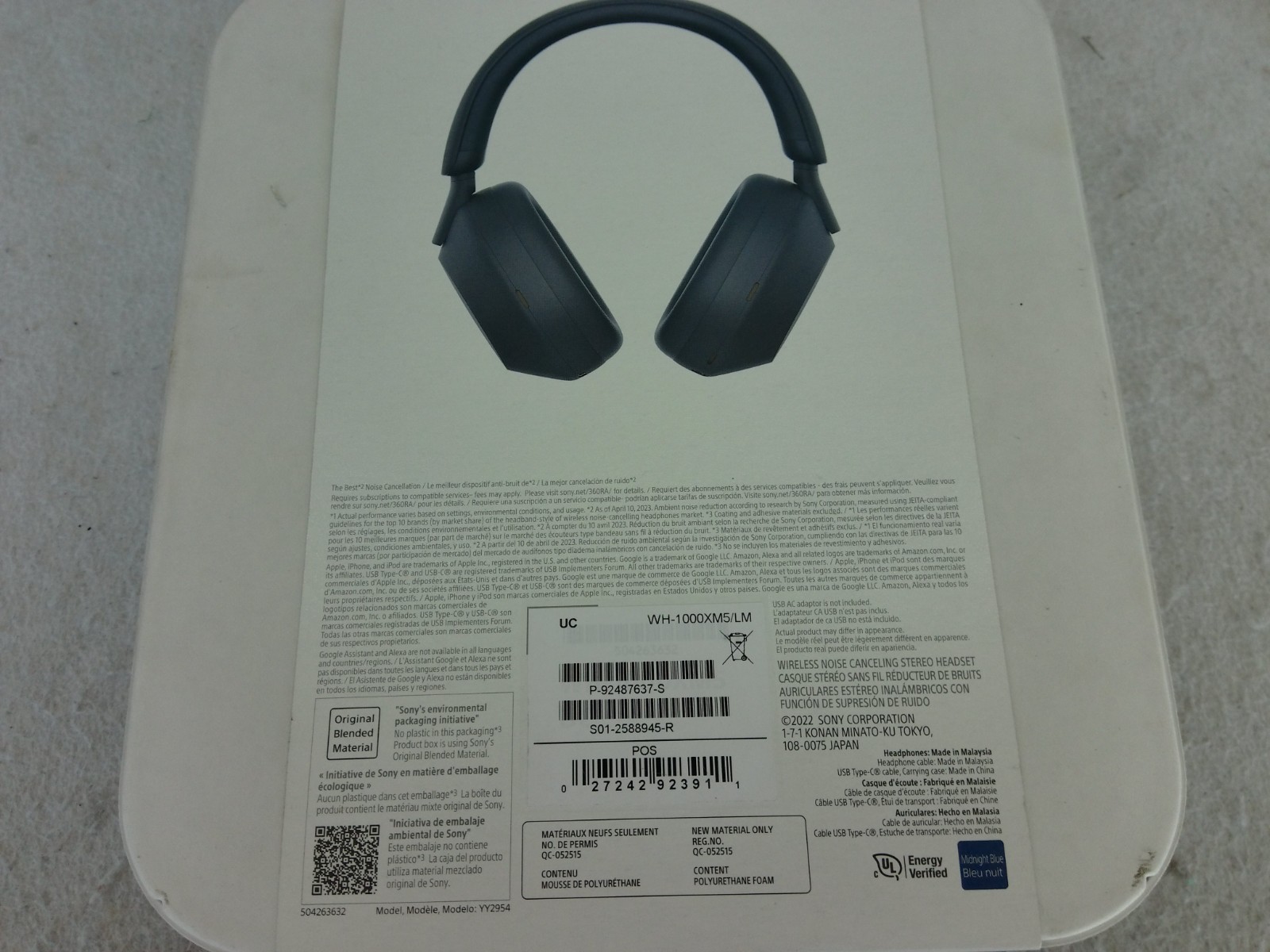 NEW IN BOX SONY WH-1000XM5 MIDNIGHT BLUE NOISE CANCELLING HEADPHONES