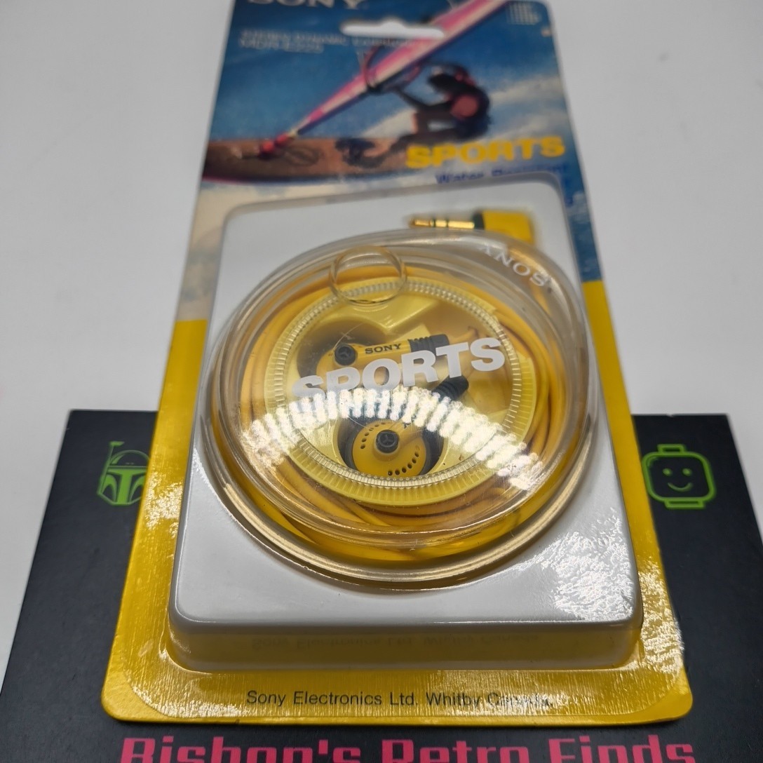 SONY MDR-E225 Sports Earbuds Water Resistant- Yellow- Factory Sealed – Old Stock