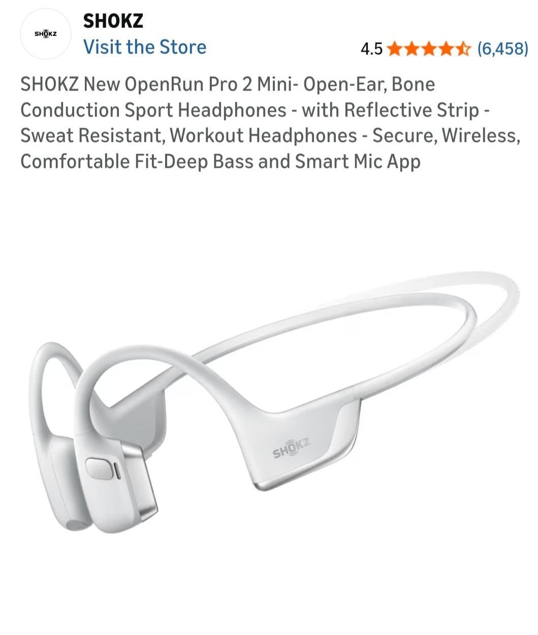 SHOKZ OpenRun Pro 2 Mini Bone Conduction Sport Headphones In Silver (SHOKZS821)