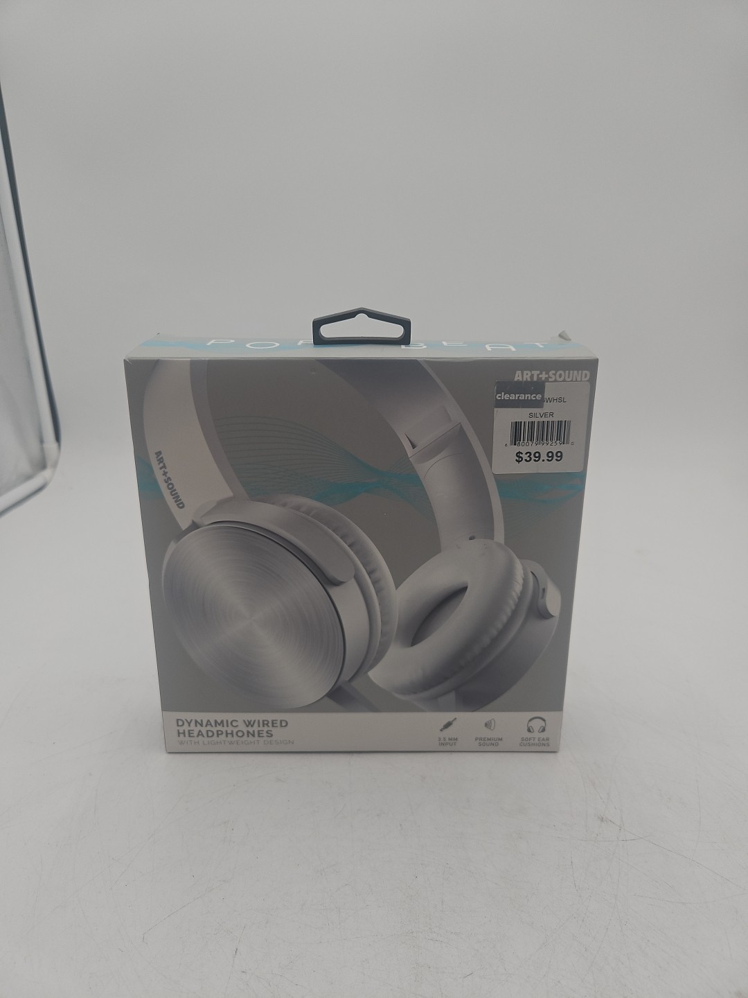 NEW ART+SOUND DYNAMIC WIRED HEADPHONES. LIGHTWEIGHT, WHITE/SILVER, 35 MM INPUT