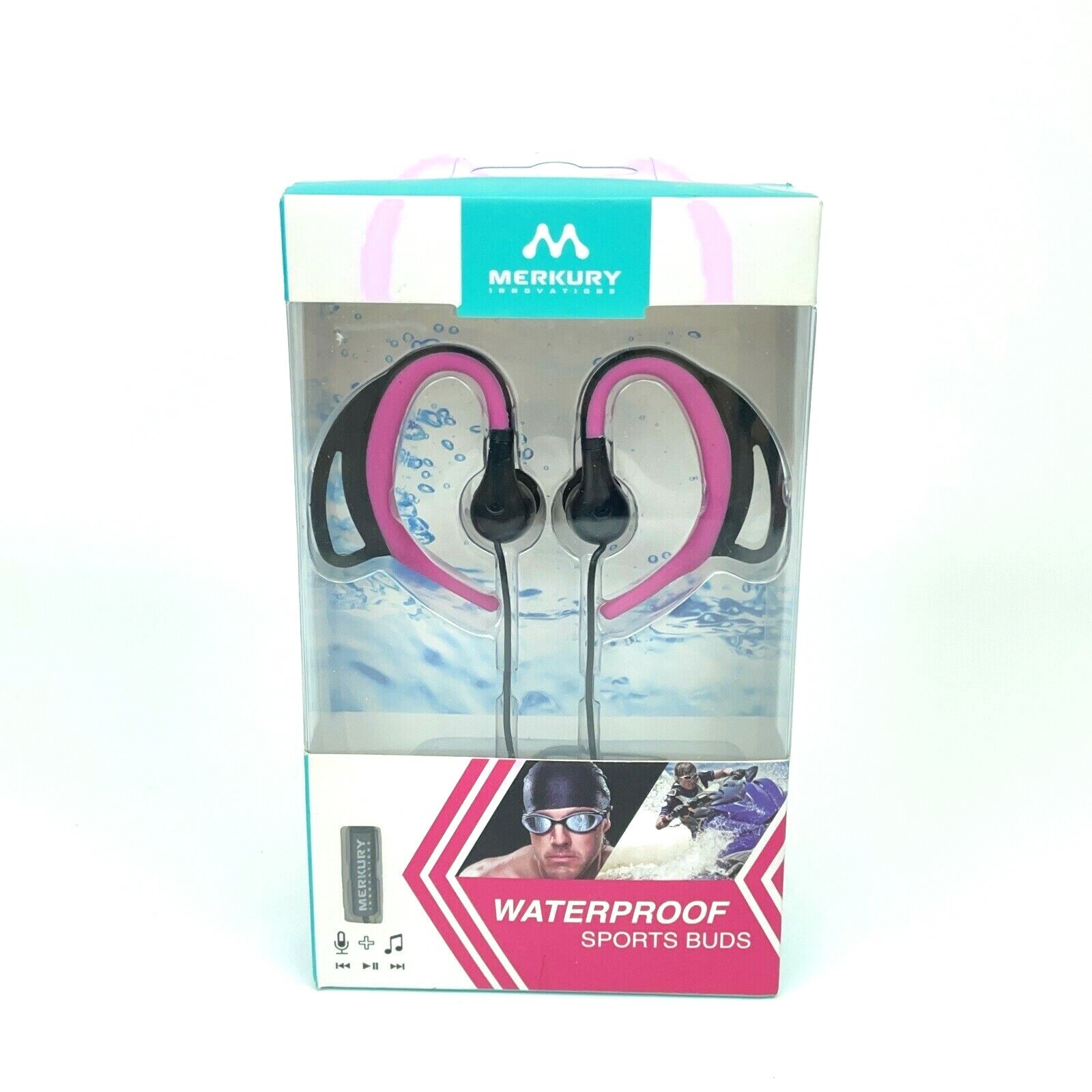 Merkury Innovations Active Sport In Ear Buds Earbuds Pink – Black (MI-EMS60-652)