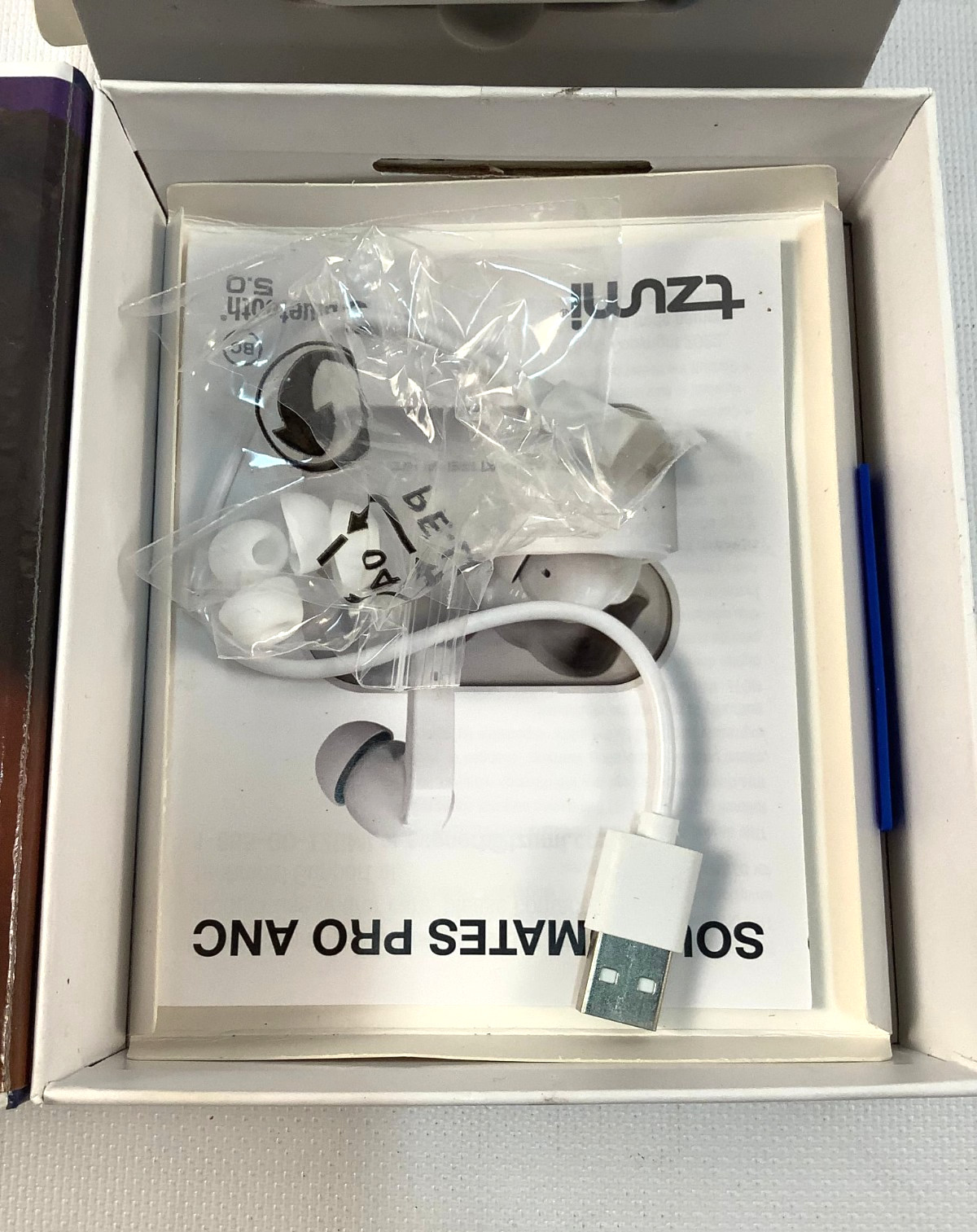 Tzumi SoundMates Pro Wireless Earbuds – ANC, Bluetooth 5.0, White, Charging Case