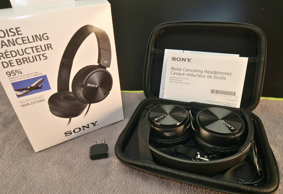 Sony MDR-ZX110NC Noise-Canceling Headphones | 80 Hours Battery Life | Mint