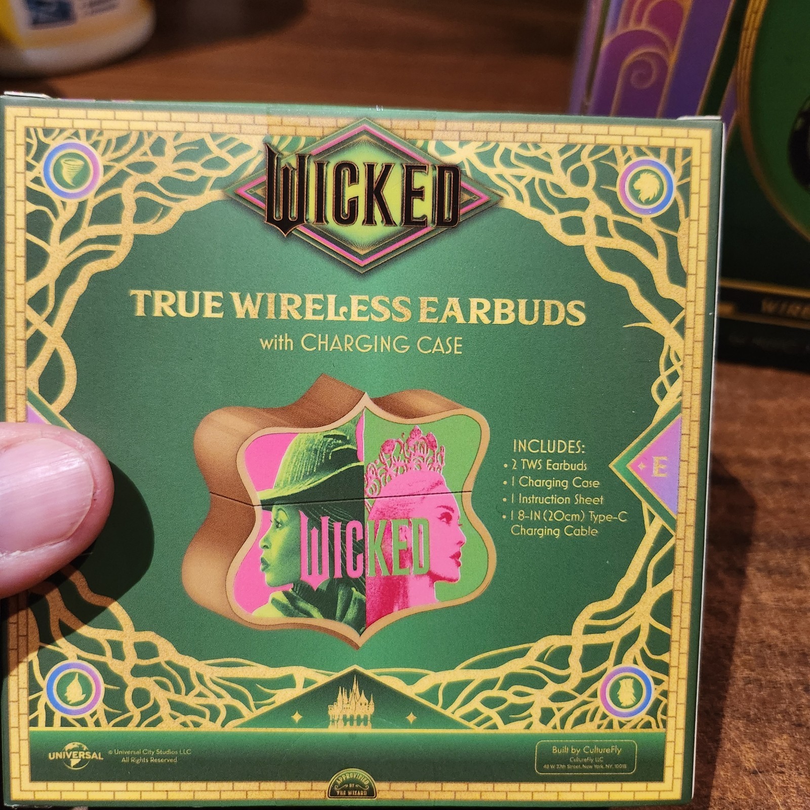 Lot of 2 NEW Wicked Headphones w/ Built-In Mic & Earbuds w/ Charging Case