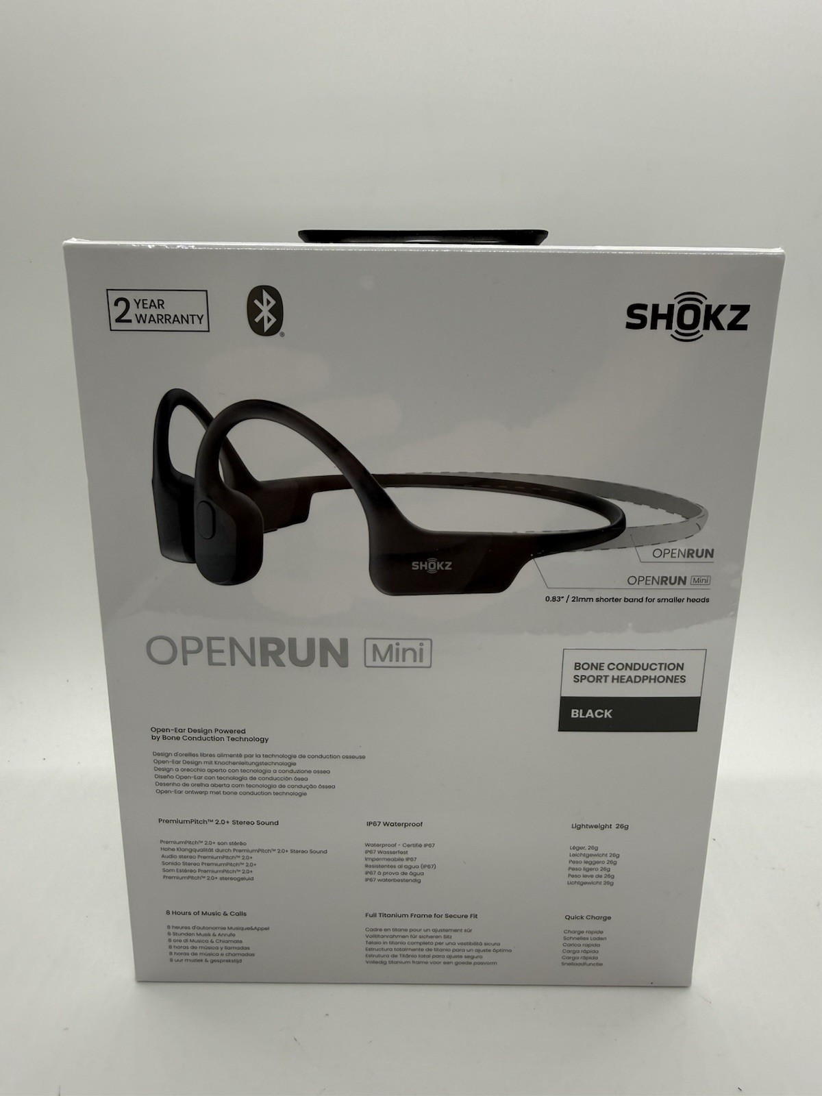 Shokz – OpenRun Mini S803 Bone Conduction Open-Ear Endurance Headphones – Black