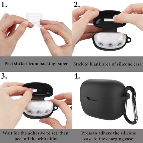 Silicone Case Cover Compatible with JBL Tune Beam True Wireless Earbuds Black