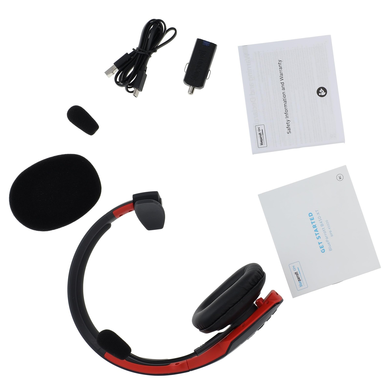 Bluetooth Headset B450-XT Noise Cancelling IP54 Black Red 24 Hours Talk Time