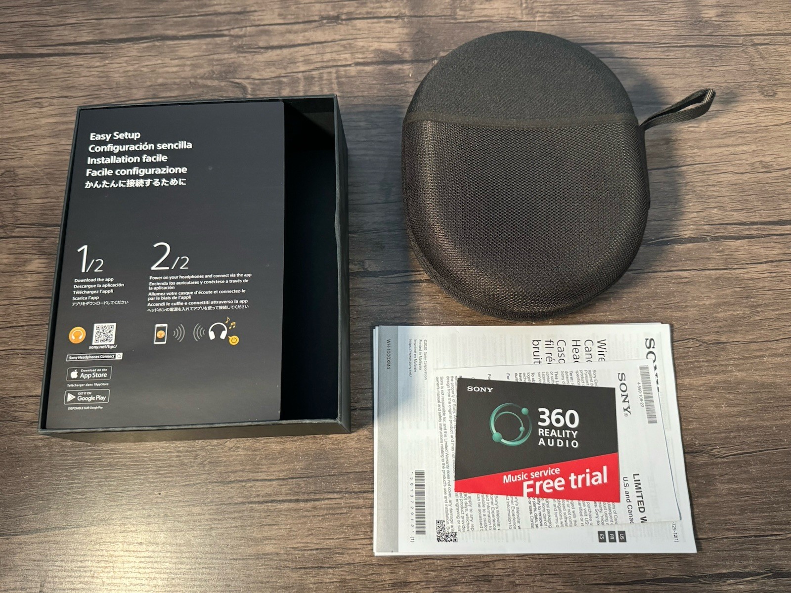 Sony WH1000XM4 Wireless Noise Canceling Overhead Headphones Black NEW OPEN BOX