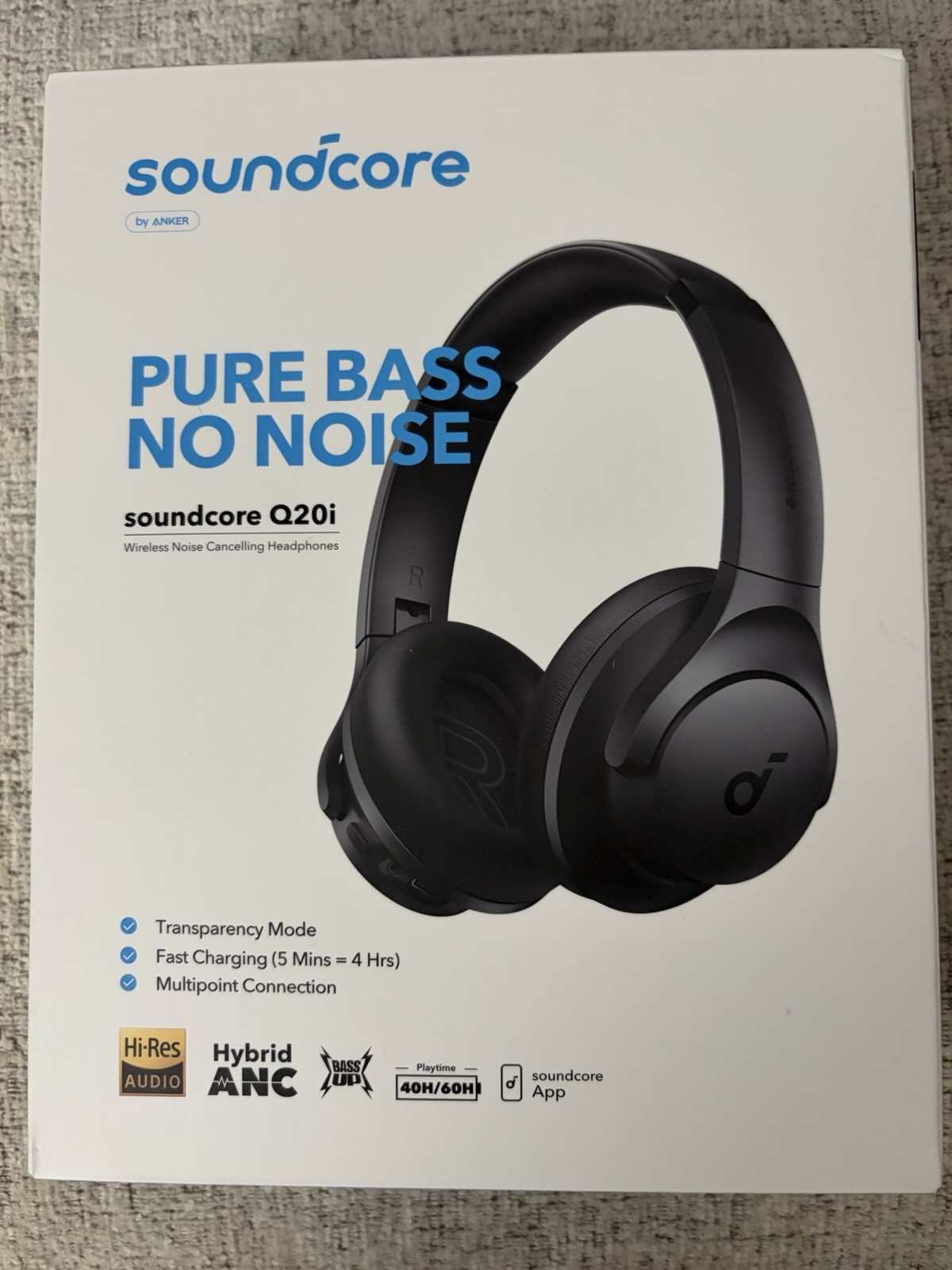 Soundcore Q20i Over Ear Hybrid Active Noise Cancelling Headphones – Black