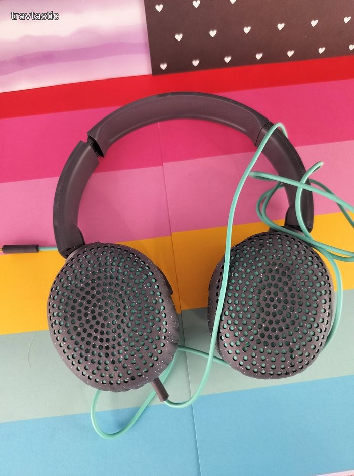 Skullcandy Riff on-ear Headphones with Microphone in Grey/Teal Tested