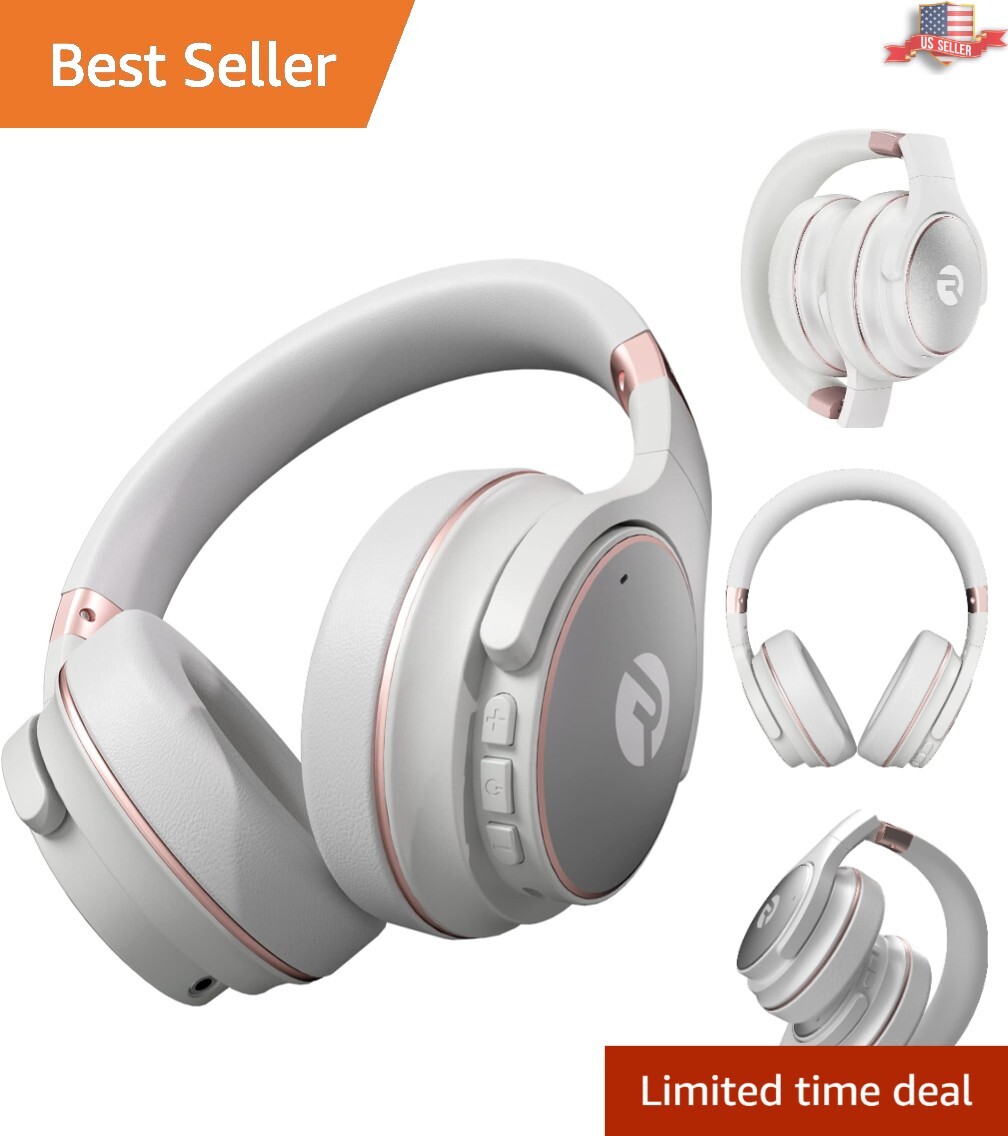 Wireless Bluetooth Over Ear Headphones – Noise Cancellation – 38 Hours Battery