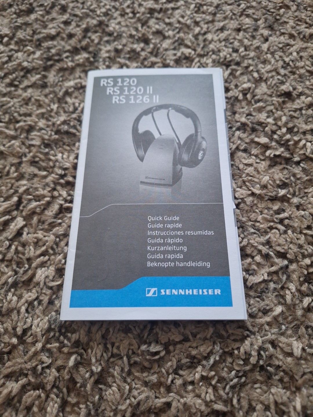 Sennheiser RS 120 Headphones Black On Ear Wireless With Dock Stand Rechargeable