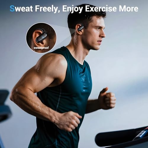 for Wireless Earbuds,Sport Bluetooth 5.4 Headphones,Over Ear Buds with Black