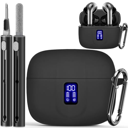 Silicone Case for TAGRY X08 Wireless Earbuds Case, Compatible with T4-Black
