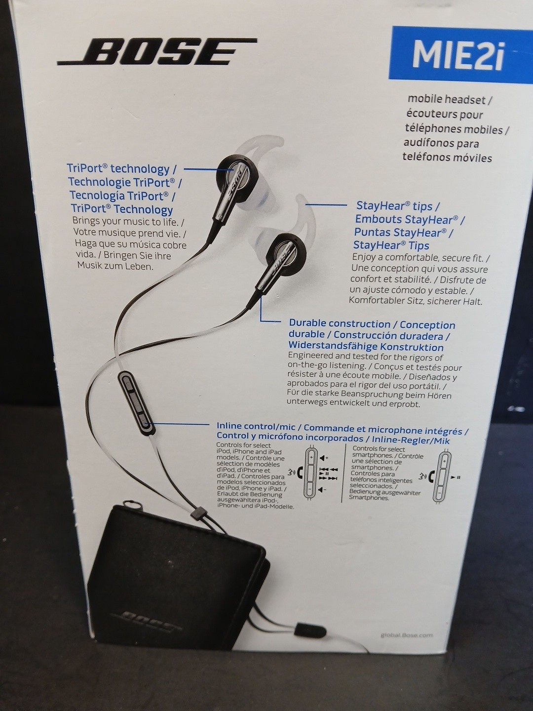 Bose MIE2i In-Ear Headphones Earbuds Black 3.5mm Mobile Headset Mic Stereo