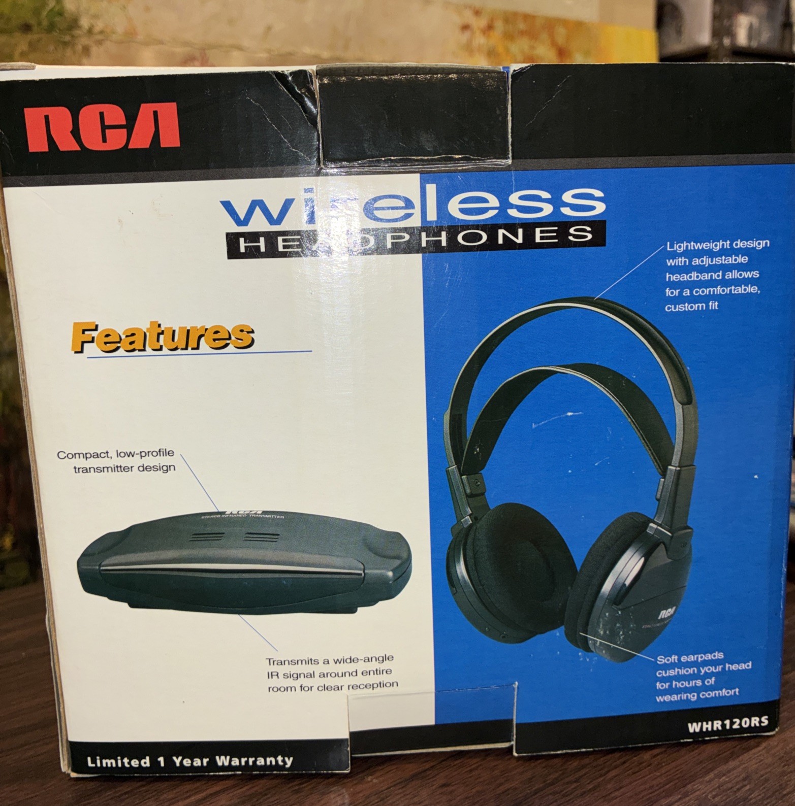 Vintage 2001 RCA WHR120RS Wireless Over Ear Headphones Infra Red 25′ NEW IN BOX