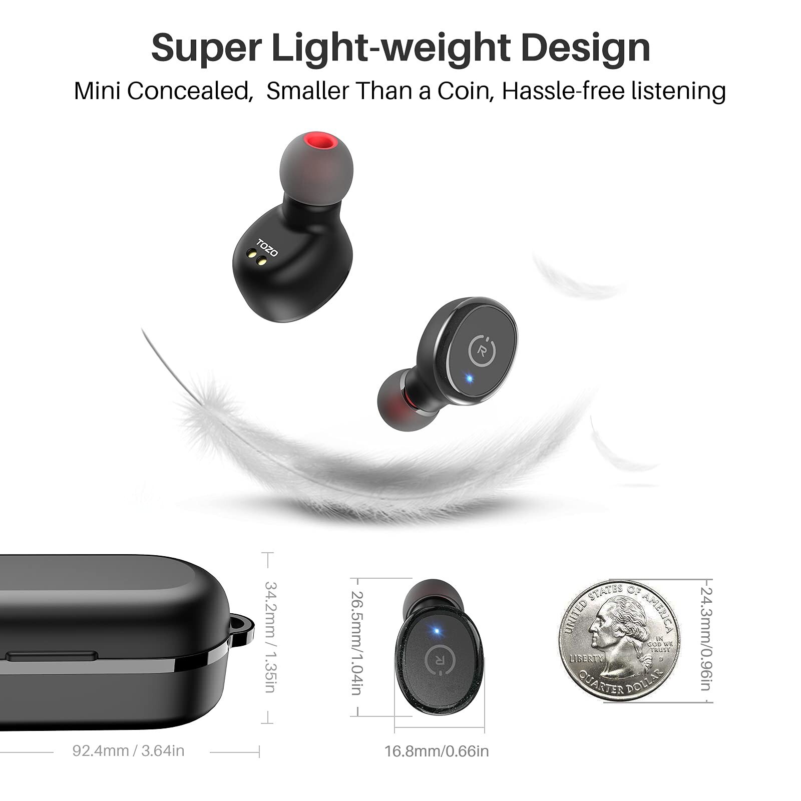 TOZO T10 Wireless Earbuds Black (Renew)