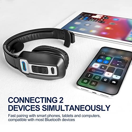 Trucker Bluetooth Headset, V5.2 Wireless Headset with Upgraded Microphone AI