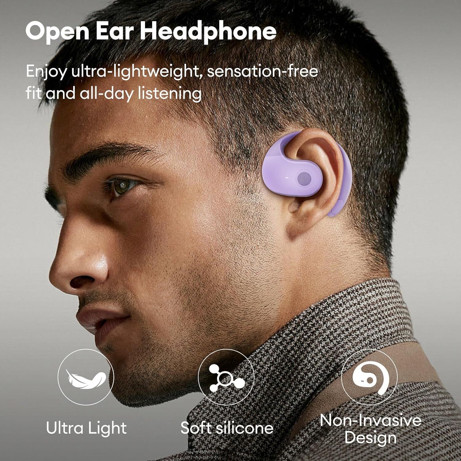 OWS Bluetooth 5.4 Open Earphones Sport Wireless Headphones Ball Ear Hook Headset