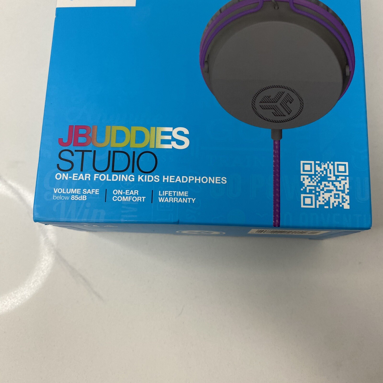 JLab JBuddies Studio Wired Kids Headphone – Gray/Purple New Volume Safe Mic Foam