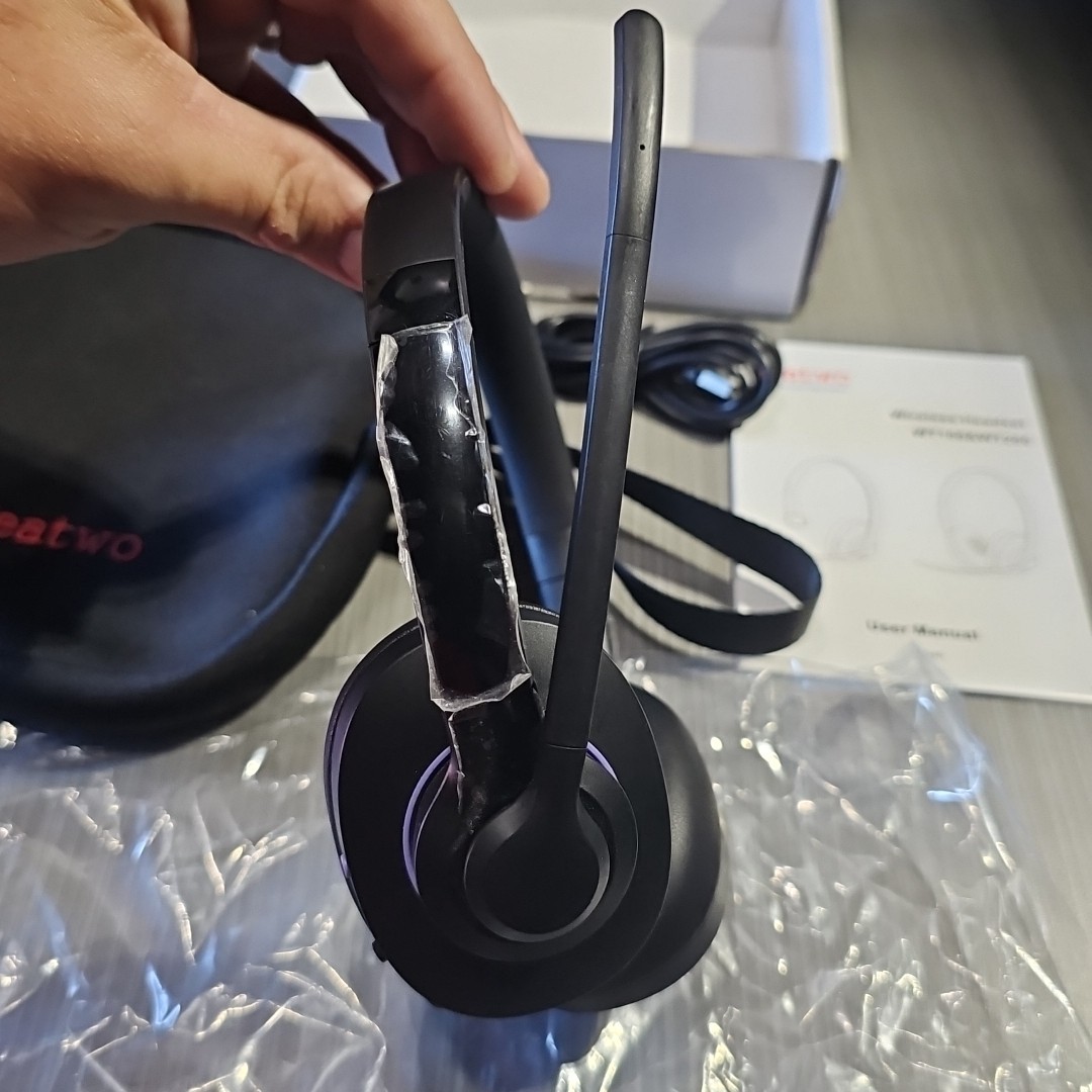 Weatwo Wireless Headset Class 1 V5.1 Bluetooth Headset with CVC8.0 Dual Micropho