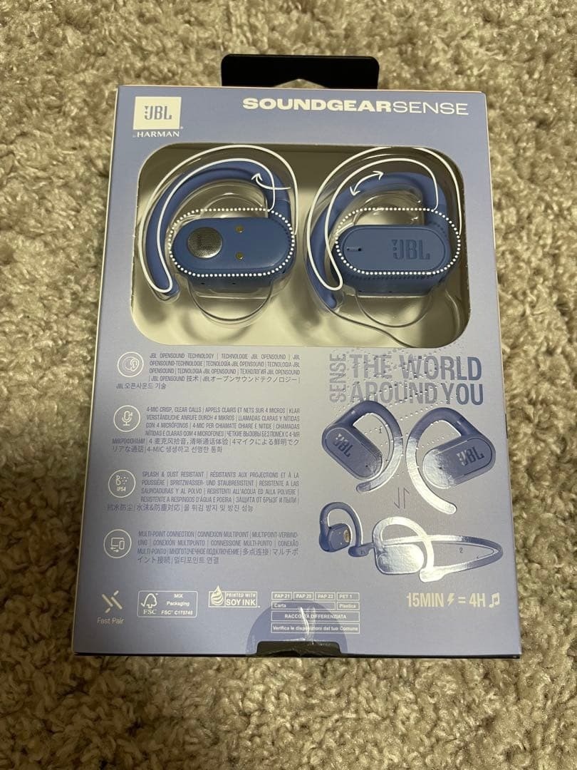 JBL Soundgear Sense Blue Open Ear Wireless Earbuds Blue