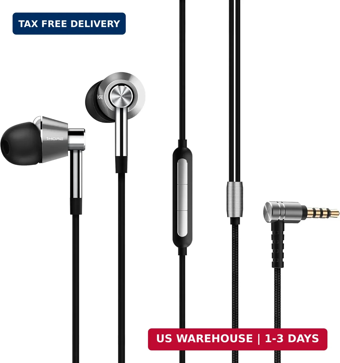 1MORE Triple Driver in-Ear Earphones Hi-Res Headphones with High Resolution, Bas